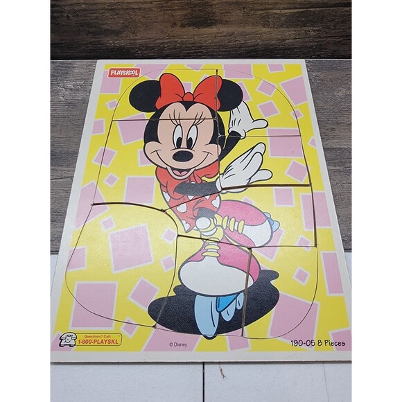 Vintage Disney Puzzle Minnie Mouse Playskool 8 Piece Made In USA - Picture 1 of 3